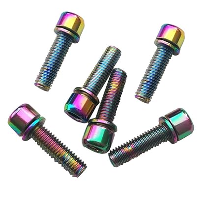 Optimuss 6 Pieces Road Bike Bicycle Disc Brake/Handlebar Stem Screw M5x18 Mtuicolor