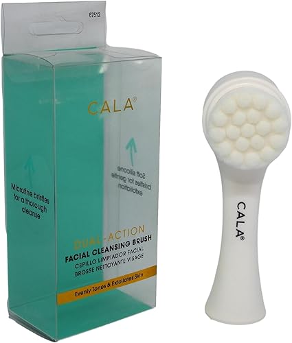 Miniatura 7 de CALA Cepillo de limpieza facial de doble acción (menta), cerdas suaves superfinas que limpian profundamente los poros, elimina el aceite, la