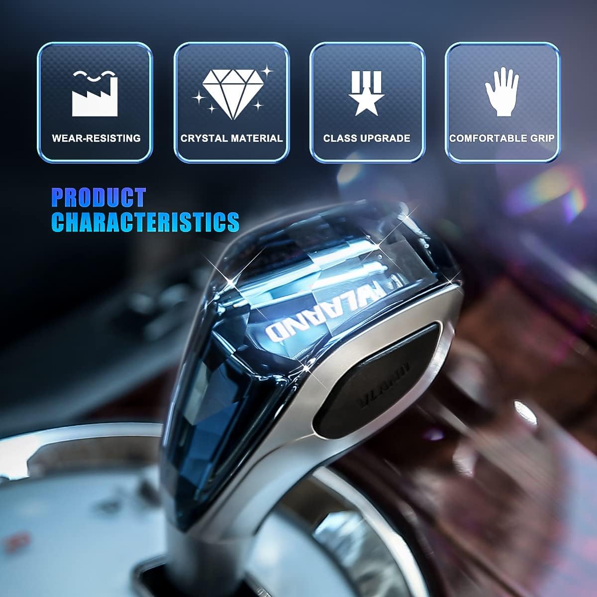 VLAND Crystal Diamond Shape Shift Knobs