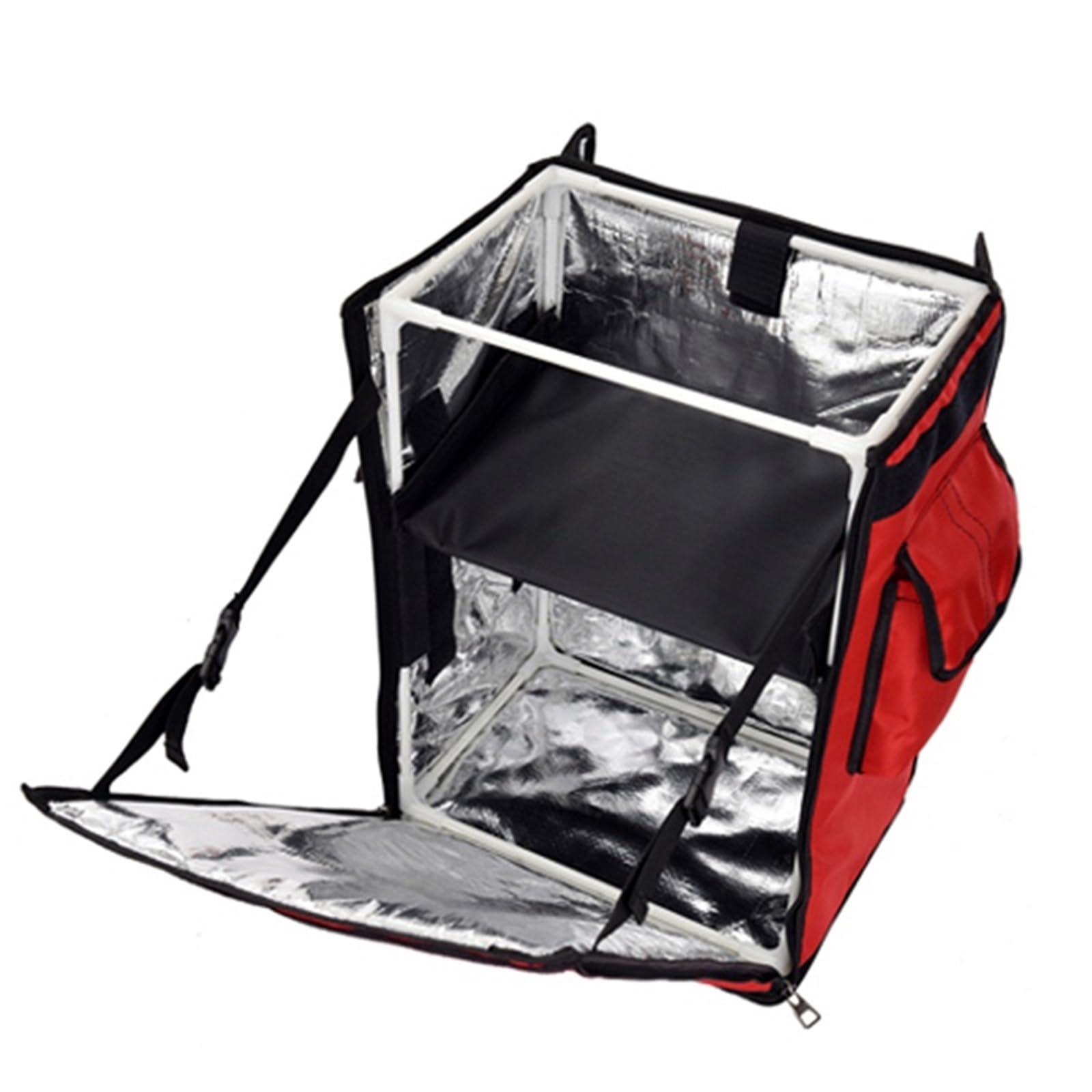 Bolsa Entrega Alimentos Frio Y Caliente, 35L Mochila Bolsas De Enfriador Grandes Cake Takeaway Caja Congelador Comida Rápida Pizza Entrega Incubadora(Red)