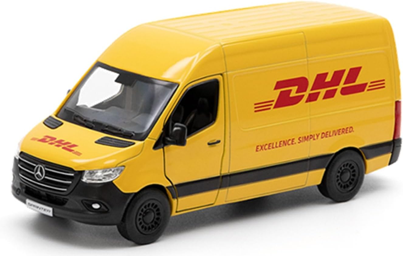 KiNSMART - Mercedes-Benz Sprinter UPS Edition Cargo Van 1:48 O Scale 5" Die Cast Metal Model Toy Van, Pull-Back Action (DHL)