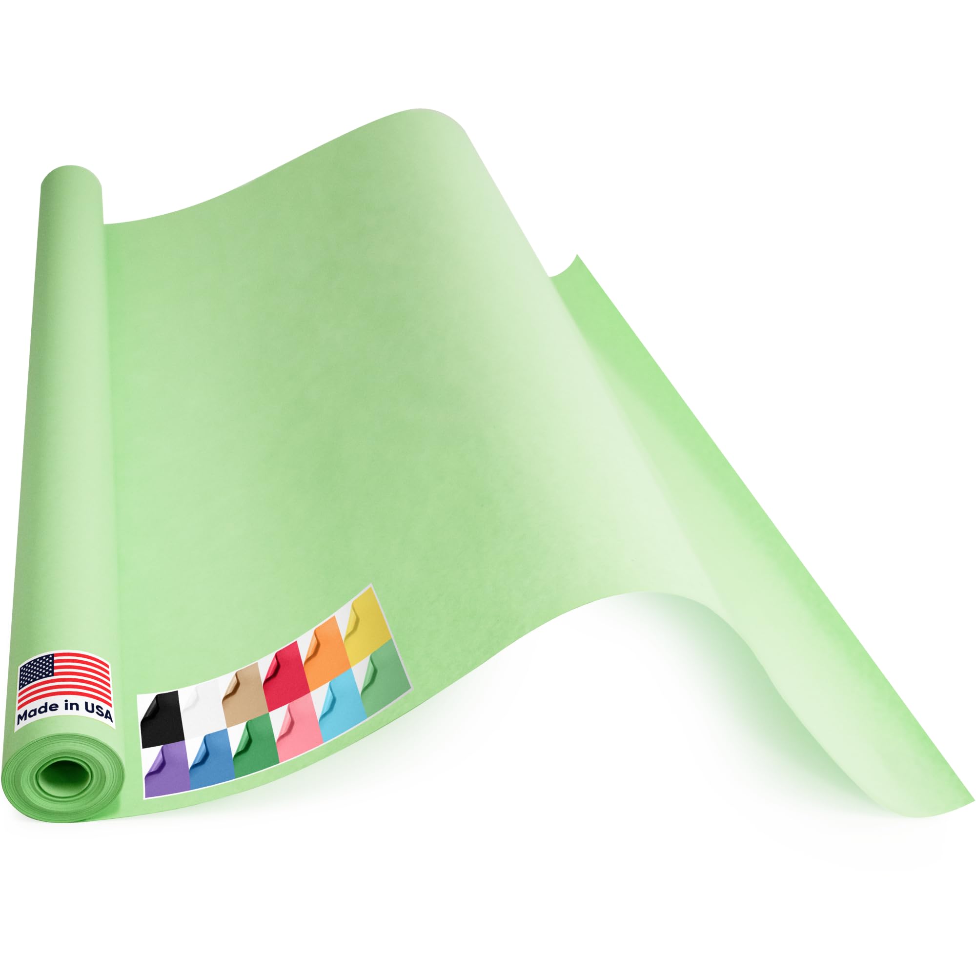 Paclord Rotolo di carta kraft verde chiaro, 91,4 x 3048 cm, spessore 20,4 kg, carta artigianale per scuola, carta colorata artistica, confezione regalo, carta da imballaggio per traslochi