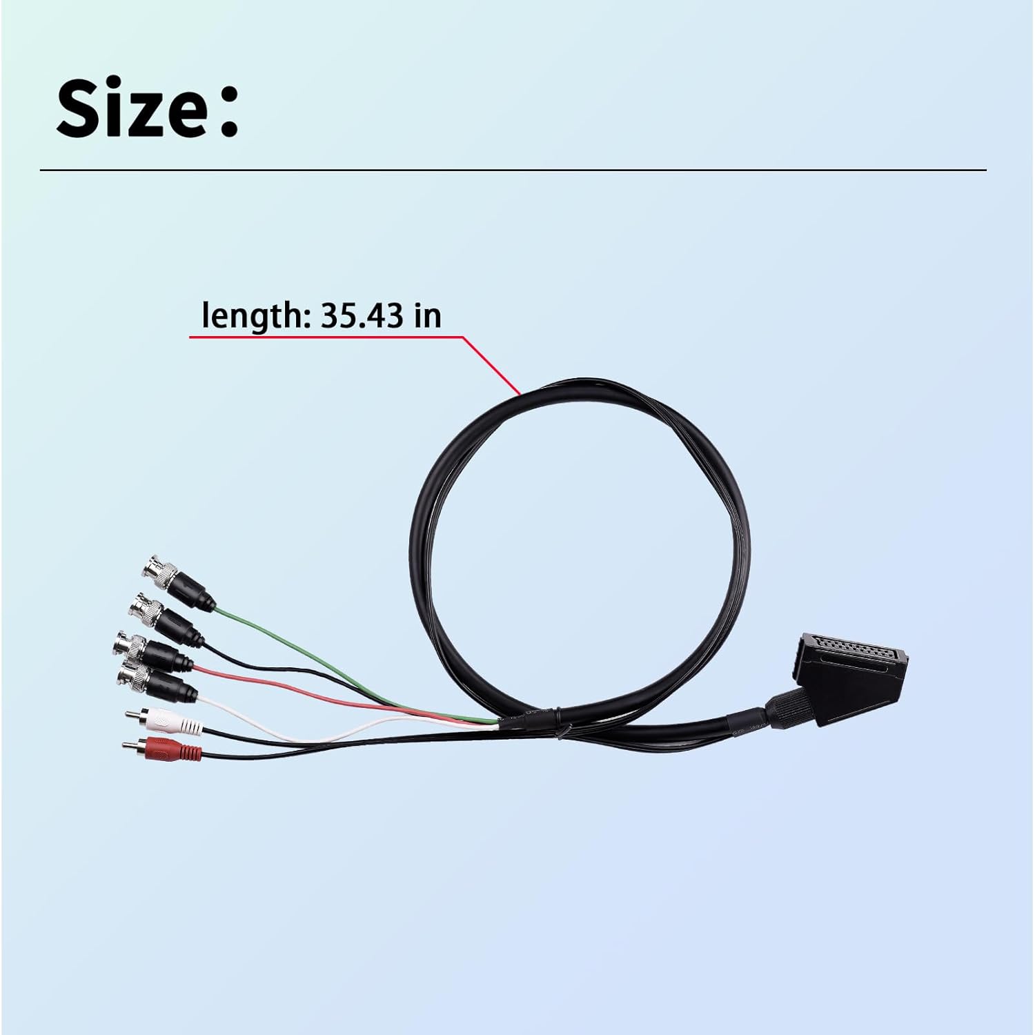 XTPTFABS Female RGB Euro SCART to 4 RGB BNC and 2 RCA Adapter Audio Video Gaming Cable, Use for Sony PVM BVM Series Monitors,JVC Series TM-H1750CG TM-H1950CG Monitor, Neo Geo CD Console etc