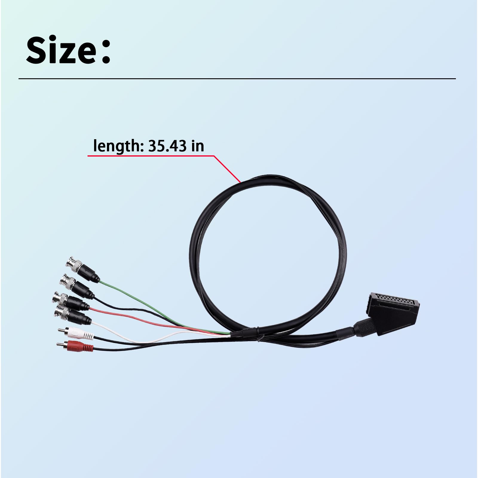 Female RGB Euro SCART to 4 RGB BNC and 2 RCA Adapter Audio Video