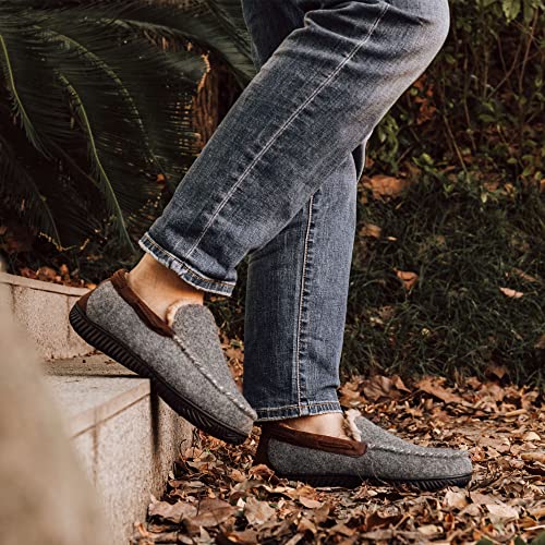 Rockdove Men's Hearthfire Memory Foam Moc Slipper, Size 8 Us Men, Charcoal #TOP6