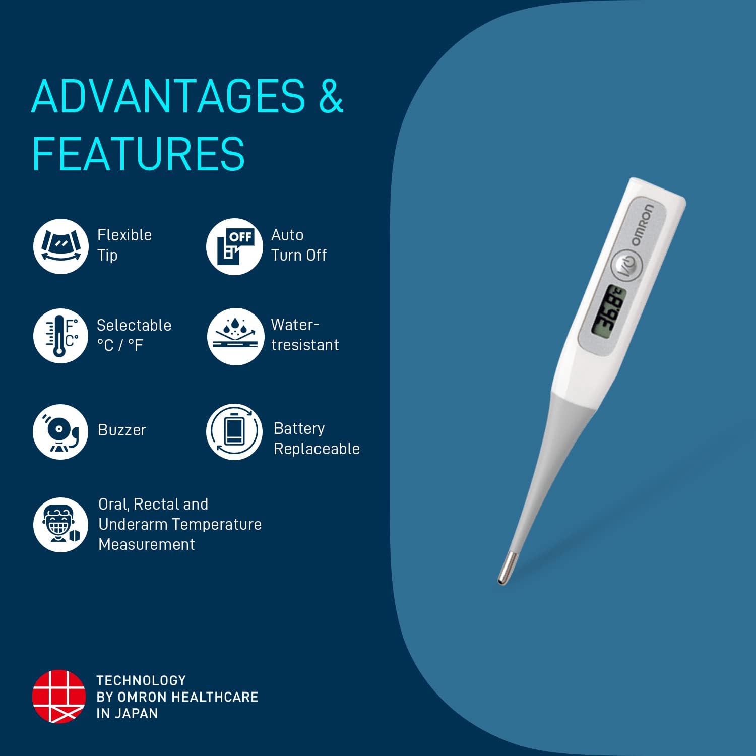 Omron MC-343 10 Second Digital Flex Thermometer