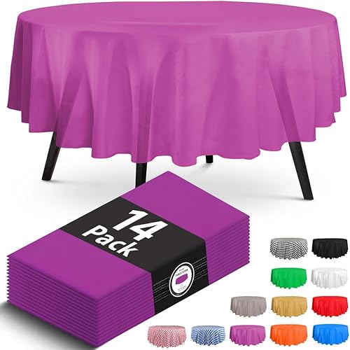 Miniatura 26 de Paquete de 14 manteles de plástico turquesa de alta calidad, manteles rectangulares desechables de plástico de 54 x 108 pulgadas, mantel rectangular