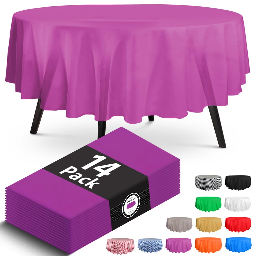 Black Tablecloths - 14 Pack Disposable Covers -8 Black Tablecloths - 14 Pack Disposable Covers -8