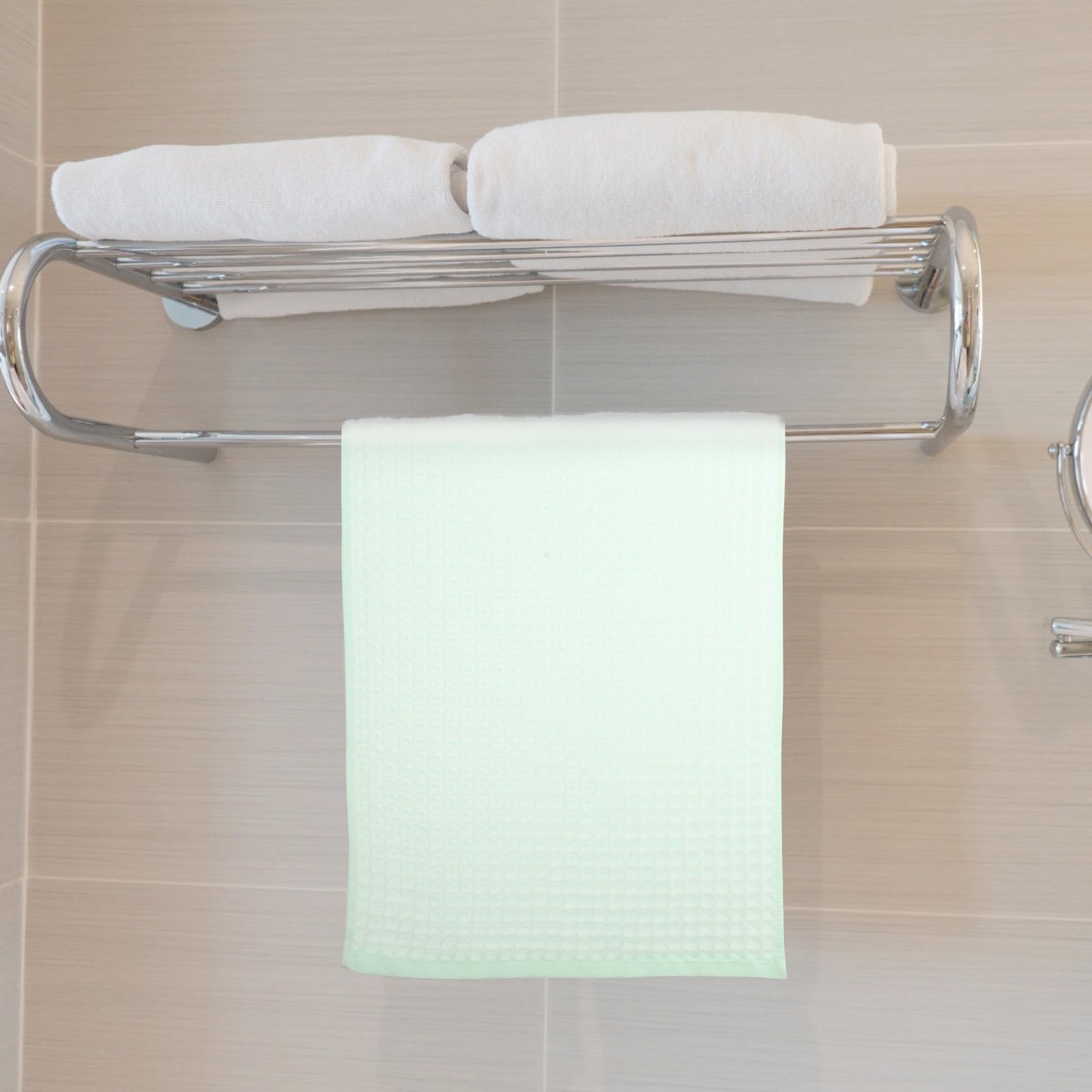 Toallas de Algodón Tejido de Gofre 3 Piezas para Baño y Gimnasio, Superficie Cómoda y Alta Absorción, Secado Rápido y Tamaño Adecuado para Uso Diario