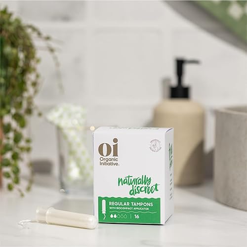 Miniatura 5 de Oi Iniciativa orgánica - Tampones  Absorción regular  Algodón orgánico sin perfume  Sin toxinas, sin BPA, aplicador biocompacto a base de plantas