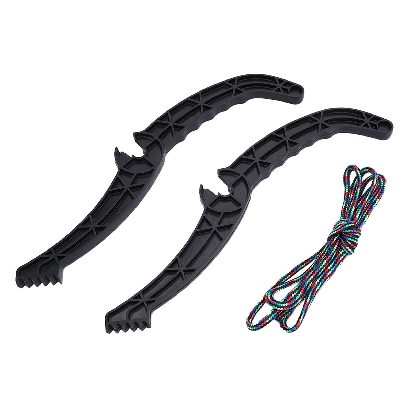 Menolana 1 Pair Ski Sleds Brake Pads Ski Board Hand Brake Antislip with Rope Snowboard Clamp Replacement for Skiing Major Grip Outdoor