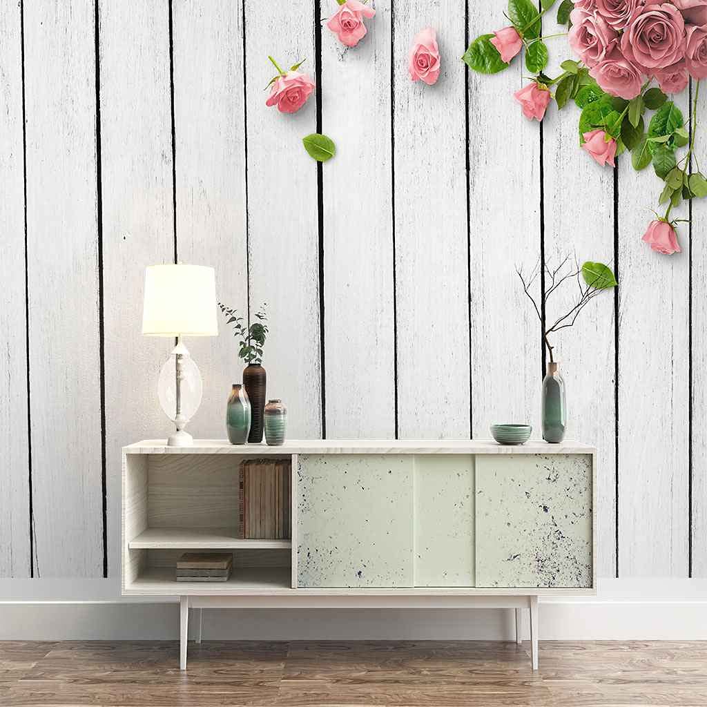 Poster murale rose effet 3D en toile haut de gamme pour chambre