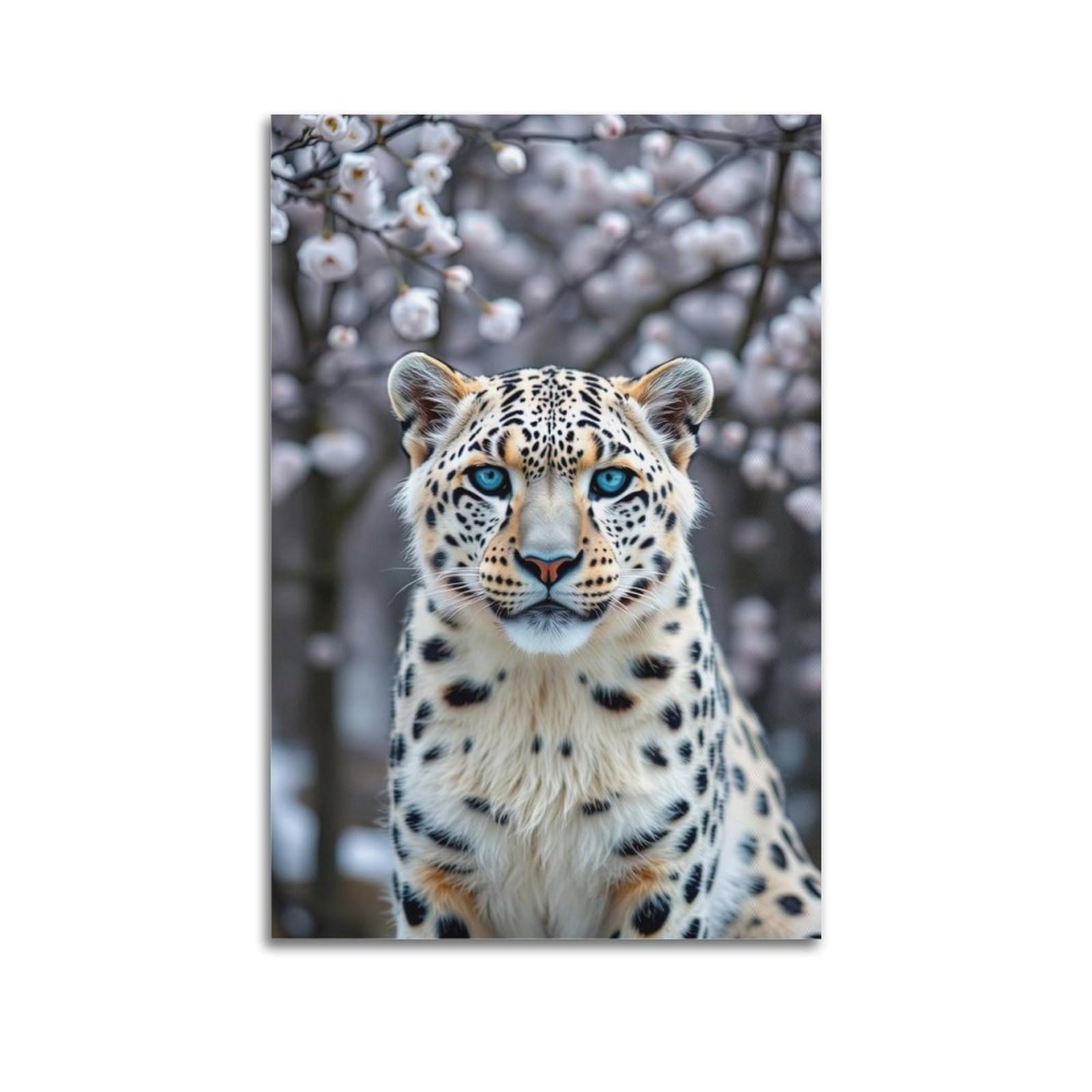 JTLFXY Animal Poster Leopard in The Snow Poster Decorative Painting Canvas Wall Posters And Art Picture Print Modern Family Bedroom Decor Posters 20x30inch(50x75cm)
