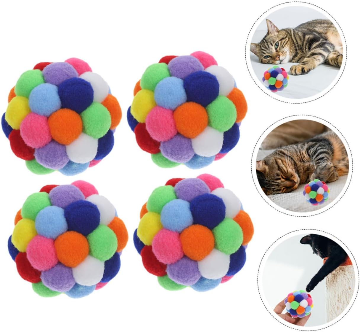 Ipetboom 20 Pcs Cat Ball Kitten Chase Rattle Pet Scratching Ball Kitten Toys Cat Scratching Sisal Bal Soft Fuzzy s Scratcher Toys Pet Toy Pet Household Plush