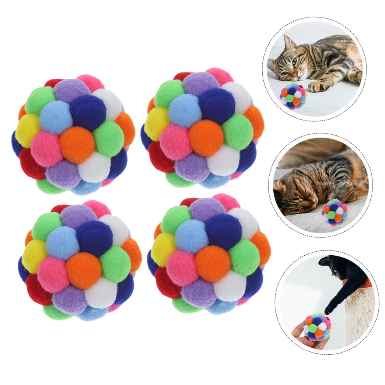 Ipetboom 20 Pcs Cat Ball Kitten Chase Rattle Pet Scratching Ball Kitten Toys Cat Scratching Ball Cat Sisal Bal Soft Fuzzy Balls Kitten Scratcher Cat Toys Pet Toy Pet Ball Household Plush