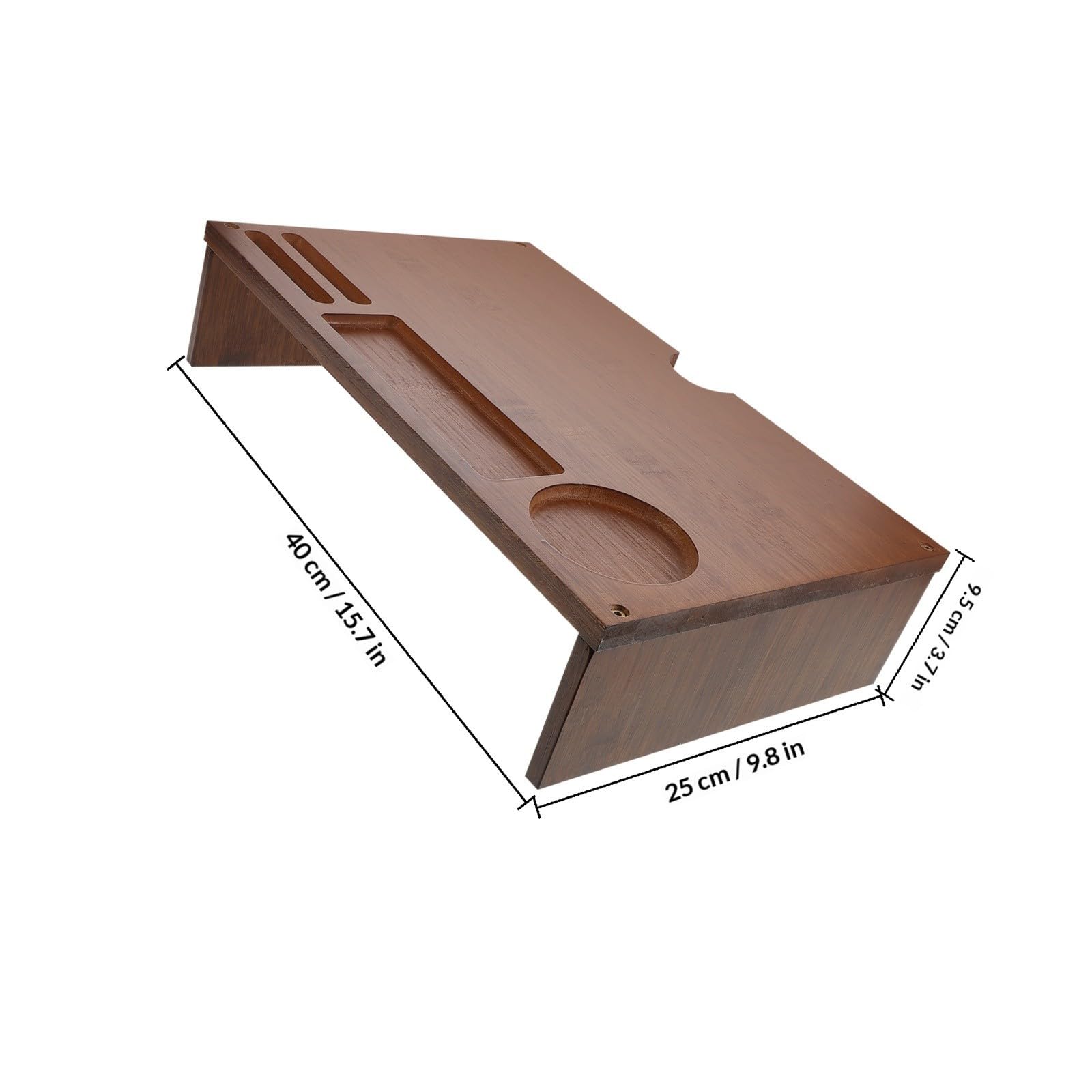 Soporte de Monitor de Escritorio, Soporte Elevador para Portátil de Madera, Café, para Oficina, Mejora la Postura y Organiza el Espacio