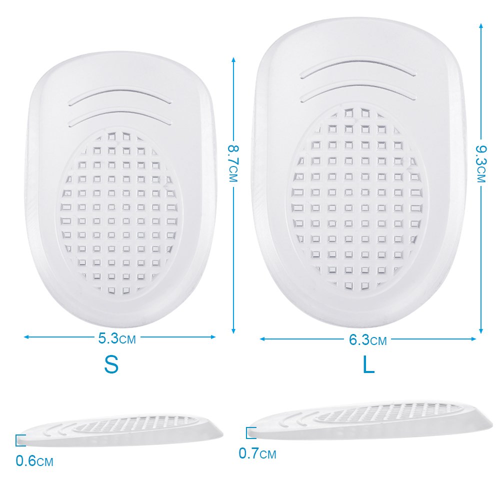 Pedimend, soletta in gel di silicone super morbido per tallone (3 paia, 6 pezzi), soletta ammortizzante, design specifico per prevenire e curare la fascite plantare, per uomini e donne, cura dei piedi