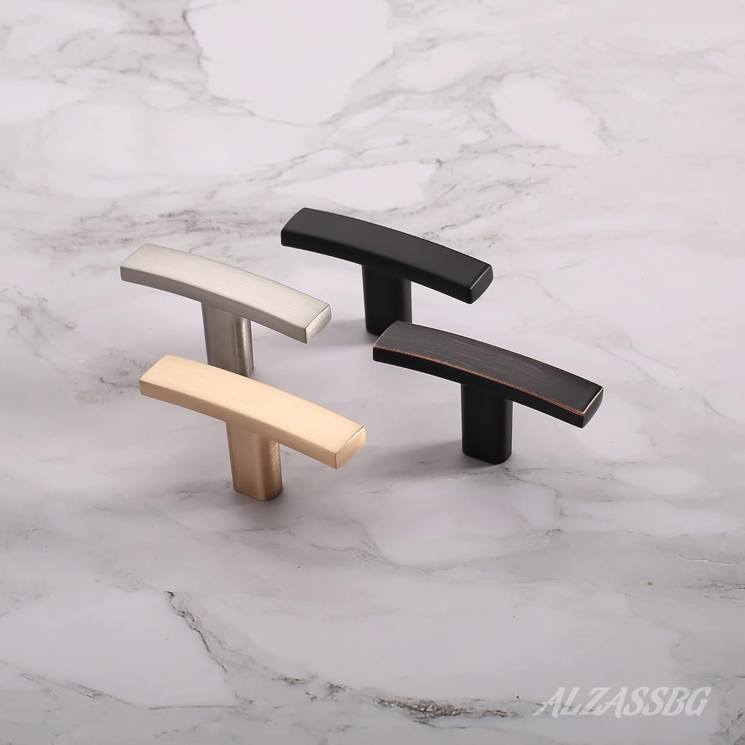 Alzassbg 10 Pack Matt Black Cabinet Knobs, 2 Inch(50mm) Arch Cabinet Kitchen Hardware for Cabinets and Drawers AL6092MB