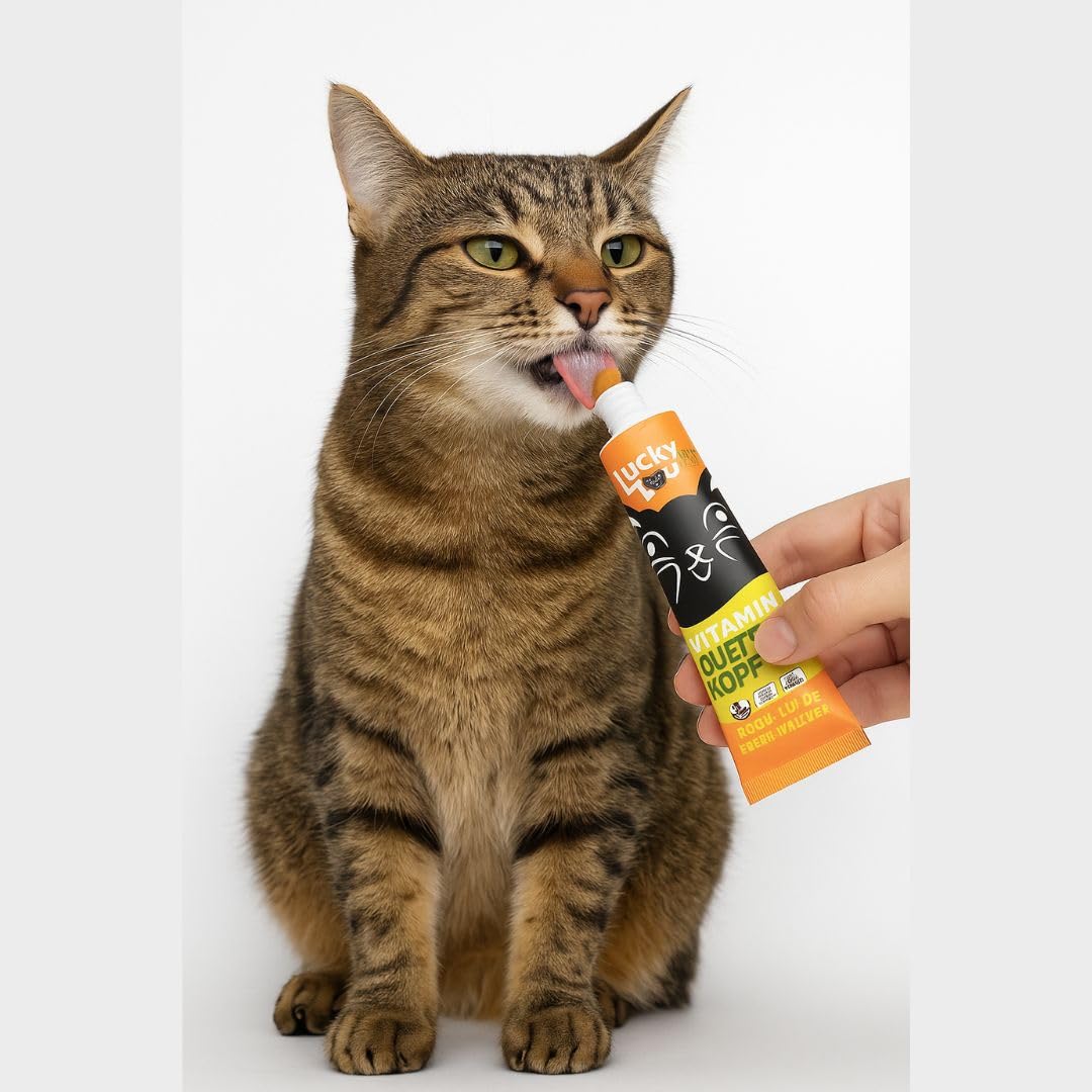 ANIMALUJOS Malta en Tubo para Gatos Lucky Lou, 100 g, Vitamínica y Antibolitas de Pelo, Fácil de Usar para Gatos de Todas Las Edades - Lucky LOU