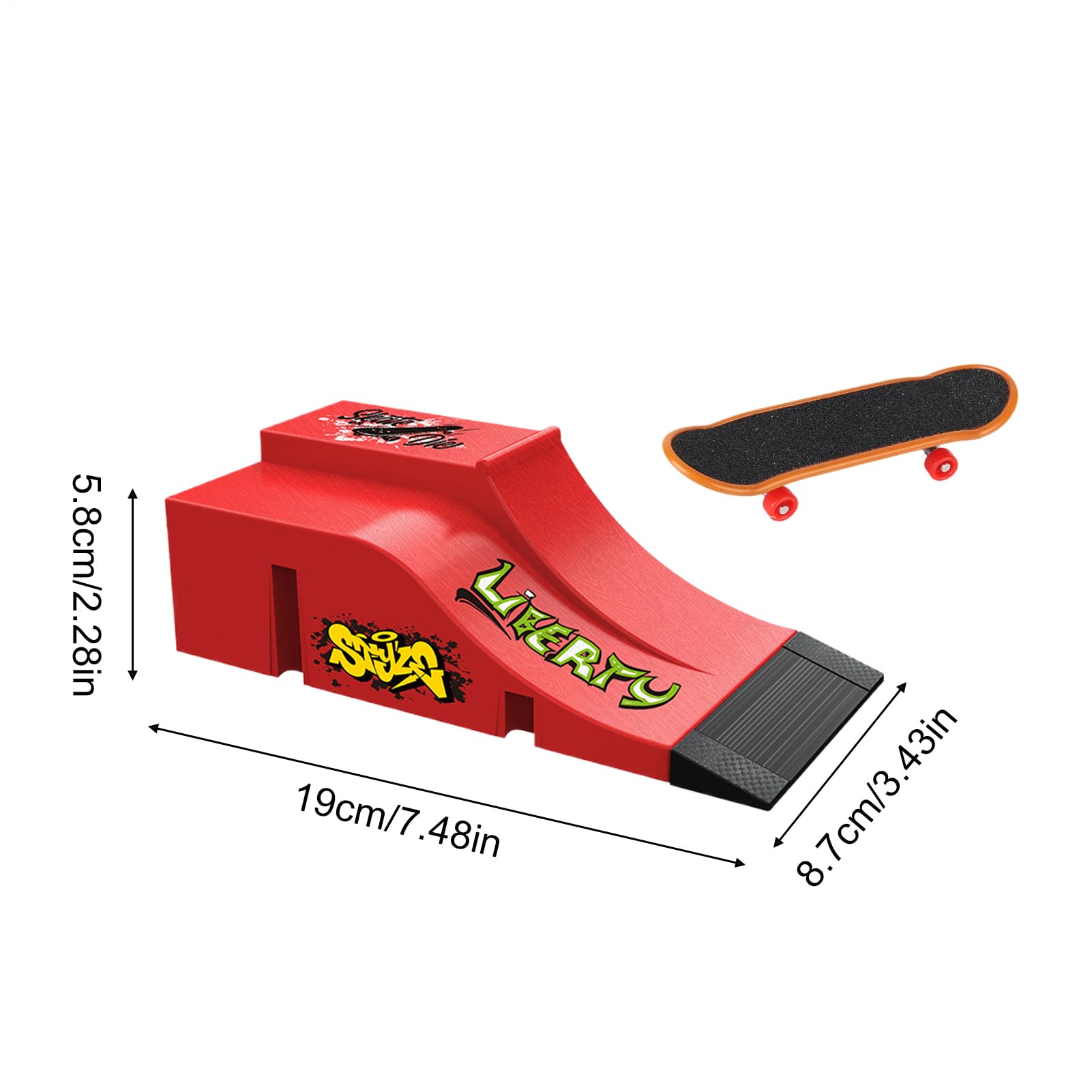 Kit di fingerboard, piccolo ricambio per allenamento, rampa di ostacolo per skateboard, per interni, esterni, casa, classe, viaggi, adulti, bambini, donne, uomini