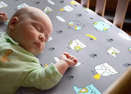 Miniatura 5 de BROLEX Sábanas ajustadas para cuna de bebé Juego de 2 para colchón de cuna de tamaño estándar para niños y niñas - Sábanas de punto jersey para cuna