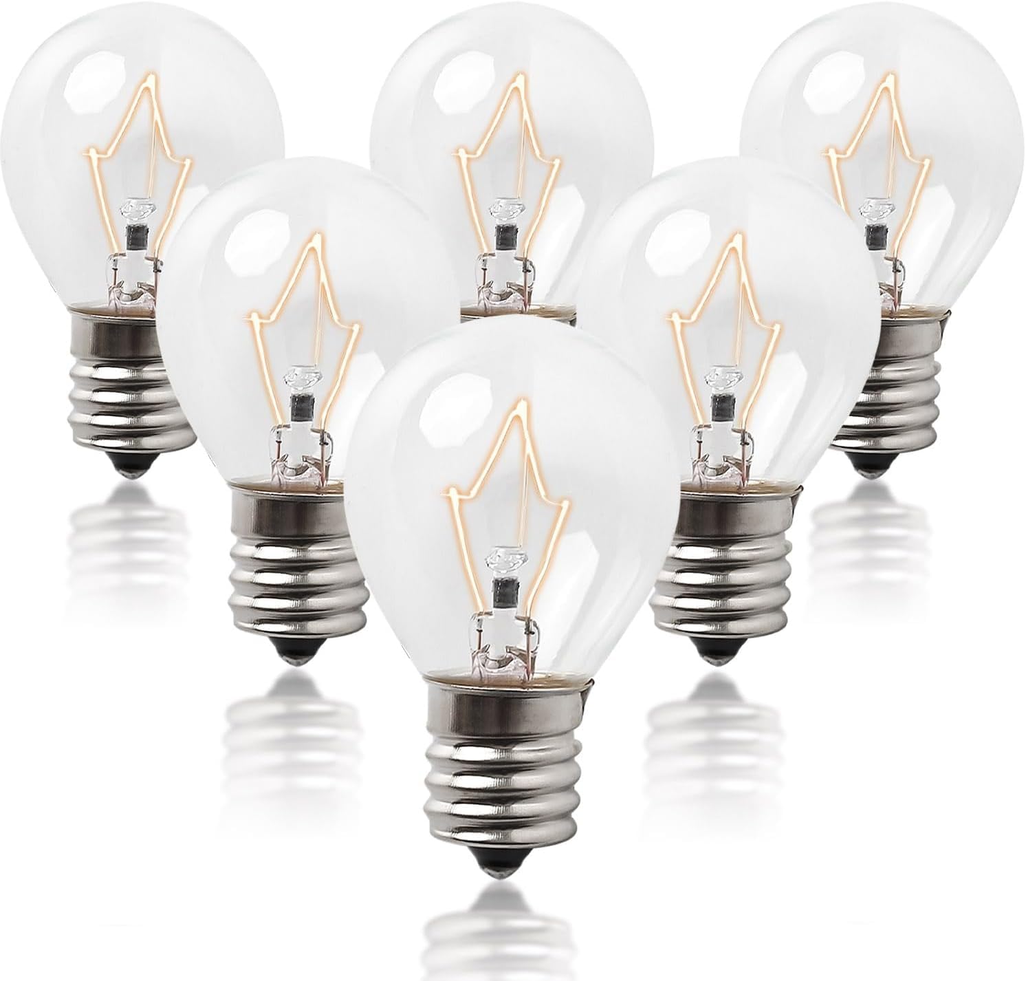 Seentech 6-Pack Lava Lamp Bulbs 40 Watt, S11 E17 Intermediate Base