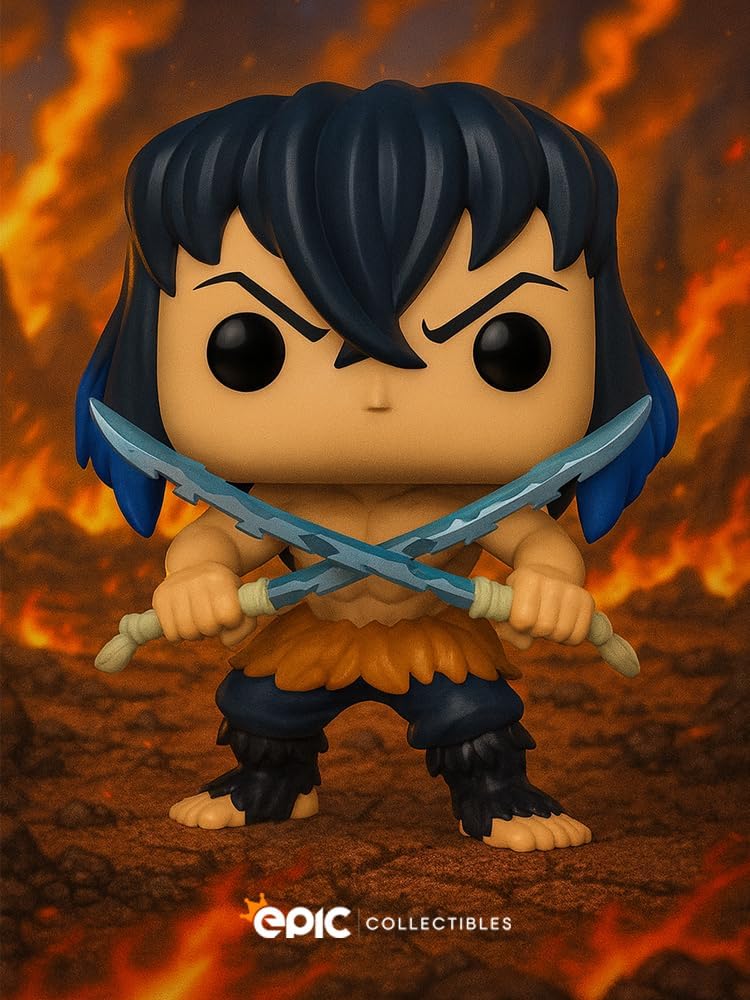 Pop Anime: Demonslayer - Inosuke Hashibira Unmasked Exclusive Vinyl Figure Included with Box Protector Compatible for Funko - Image 3