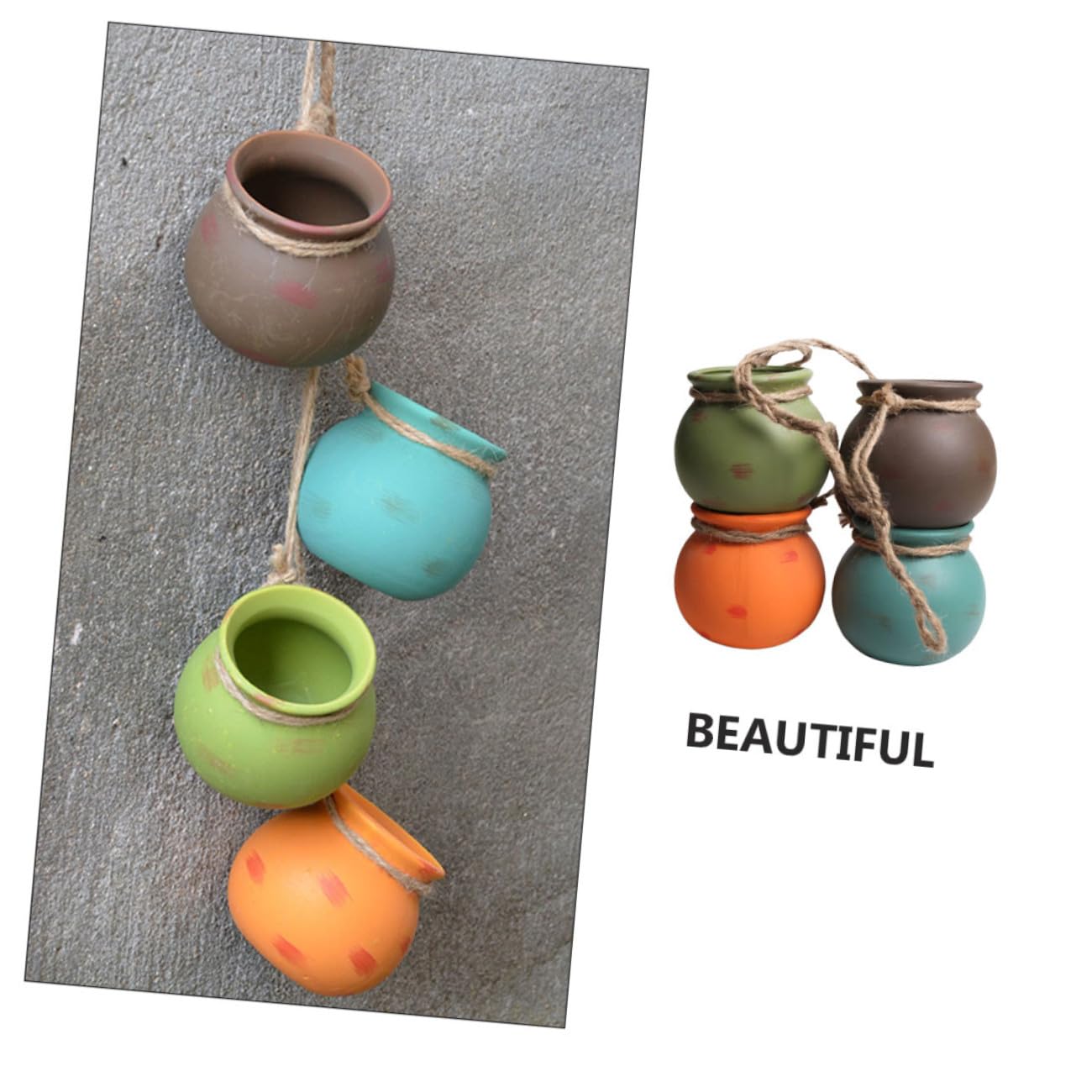 Abaodam 1 Set Pot de Fleurs Suspendu en Céramique, Décoration Élégante