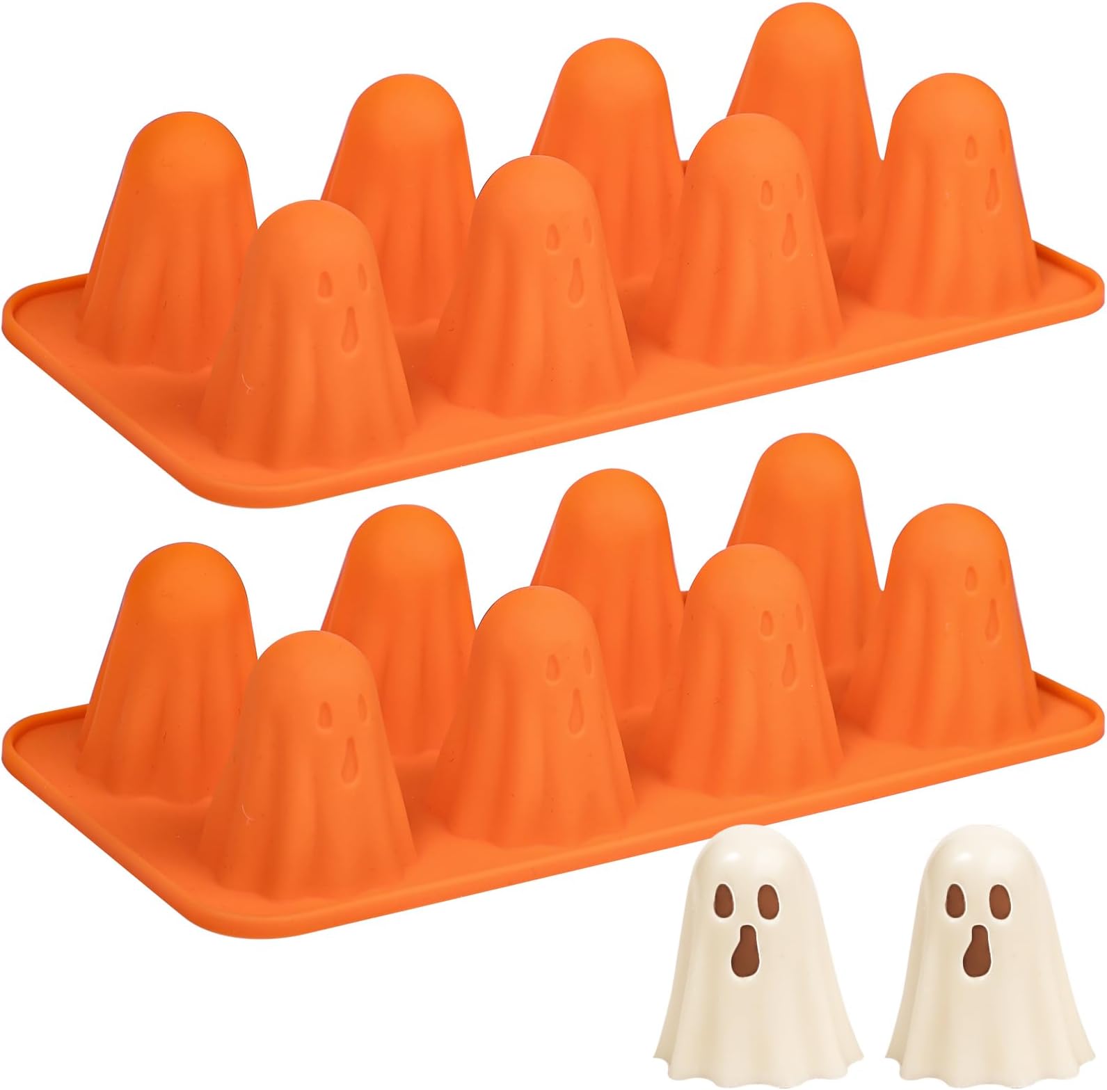 Kamehame Ghost Silicone Mold, 2 Packs Ghost Chocolate Candy Molds Halloween Silicone Molds for Jelly, Chocolate, Candy, Gummy, Crayon, Resin