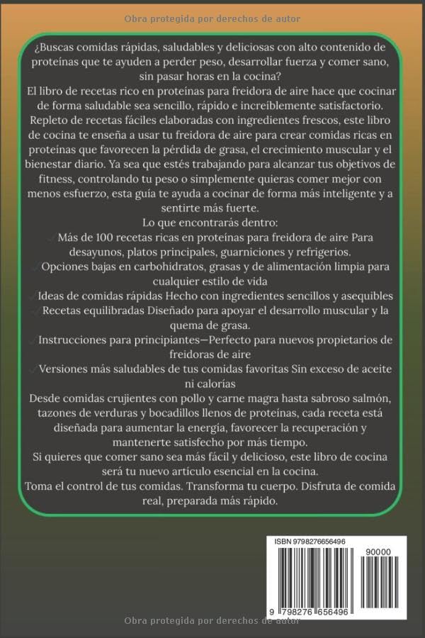 Miniatura 2 de Libro de recetas ricas en proteínas para freidora de aire Recetas rápidas y saludables para fortalecer, perder grasa y comer sano