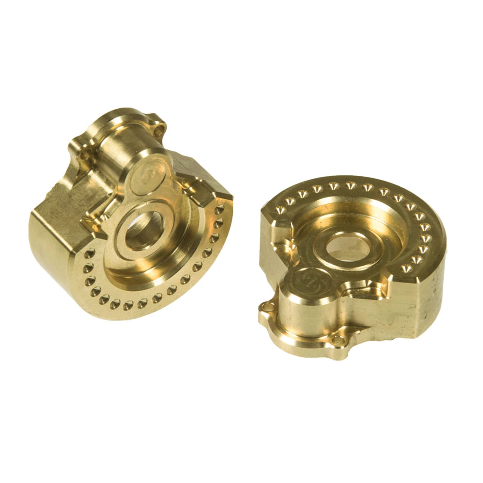 Carcasa de accionamiento de Portal exterior de latón, 2 uds., nudillo de rueda interna, peso pesado para 1/10 RC Crawler Car TRX4 TRX6, piezas de mejora (Gold)