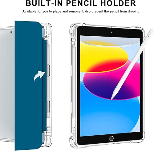 Miniatura 5 de GOODON Funda para iPad de 9 generación 2021iPad de 8 generación 2020iPad de 7 generación 2019 con soporte para lápices, funda de triple pliegue