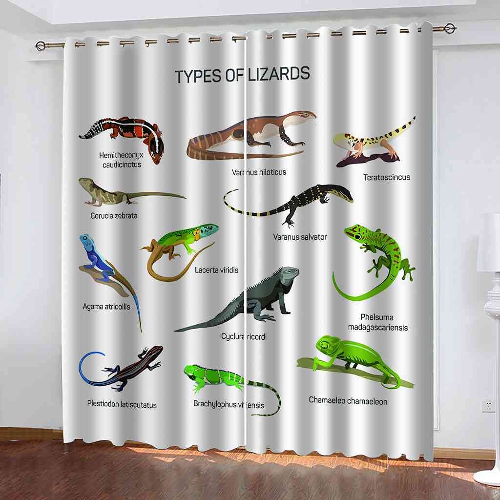 Rideau occultant thermique et phonique imprimé lézard pour salon et cuisine