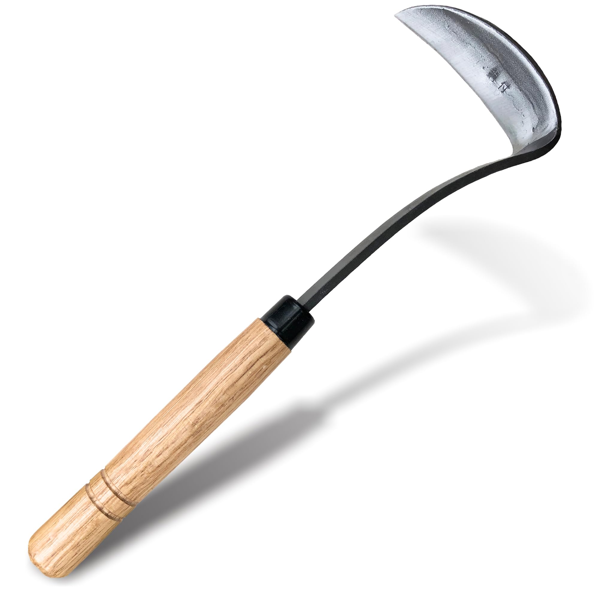 SHANFEEK Japanese Grass Hoe Handheld Weeding Tools for Garden Cultivator Hand Tiller With Hard Solid Wood Handle (Grey)