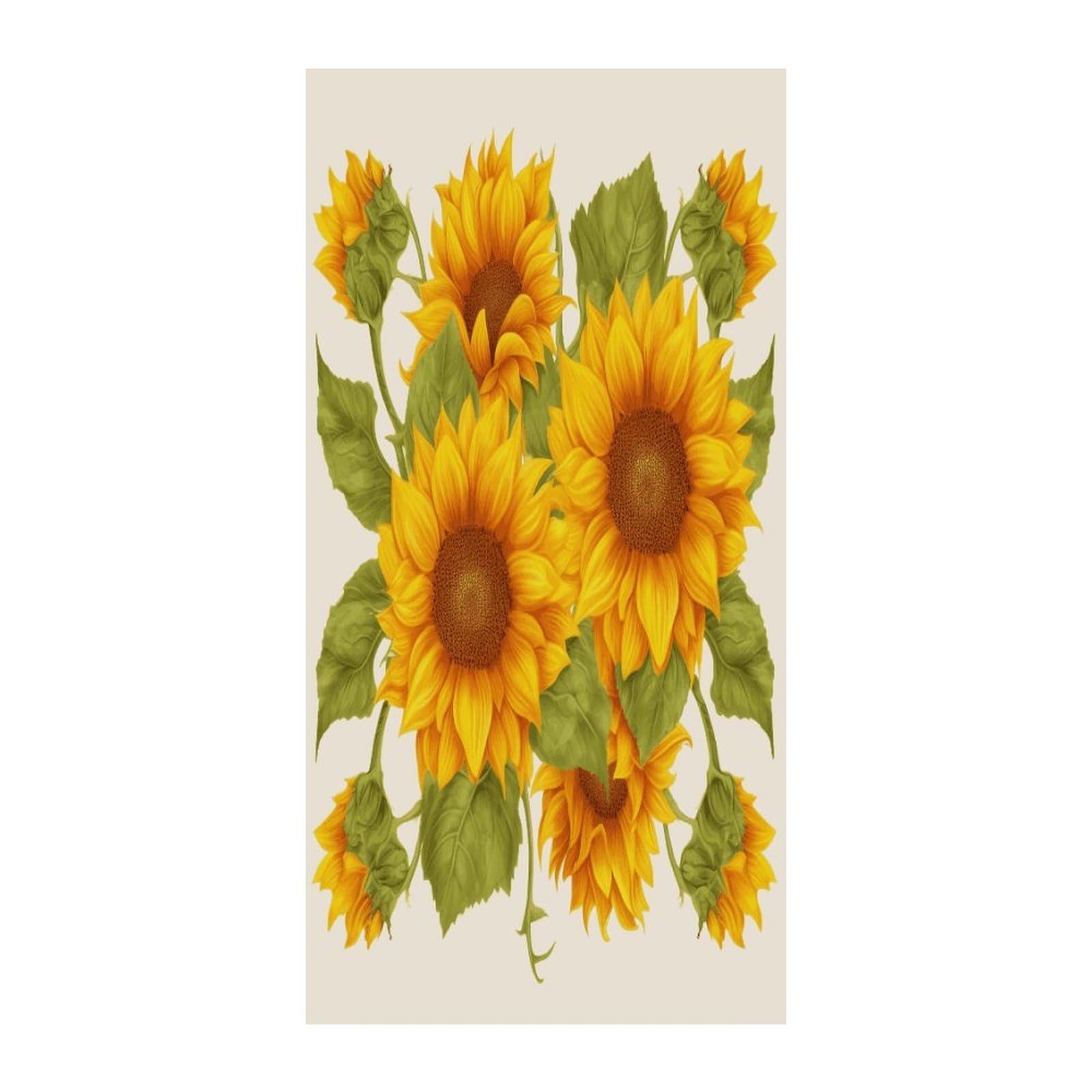 Fekiloot Style Fresh Sunflower Door Curtain Room Divider Curtains