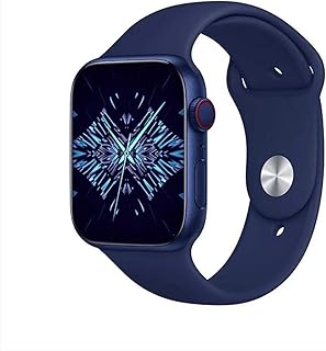 ساعة ذكية تعمل بالبلوتوث لتتبع النشاط مع مستشعر معدل ضربات القلب ومراقبة ضغط الدم وعداد الخطوات والسعرات الحرارية وتذكير برسائل المكالمات واللياقة البدنية (ازرق)