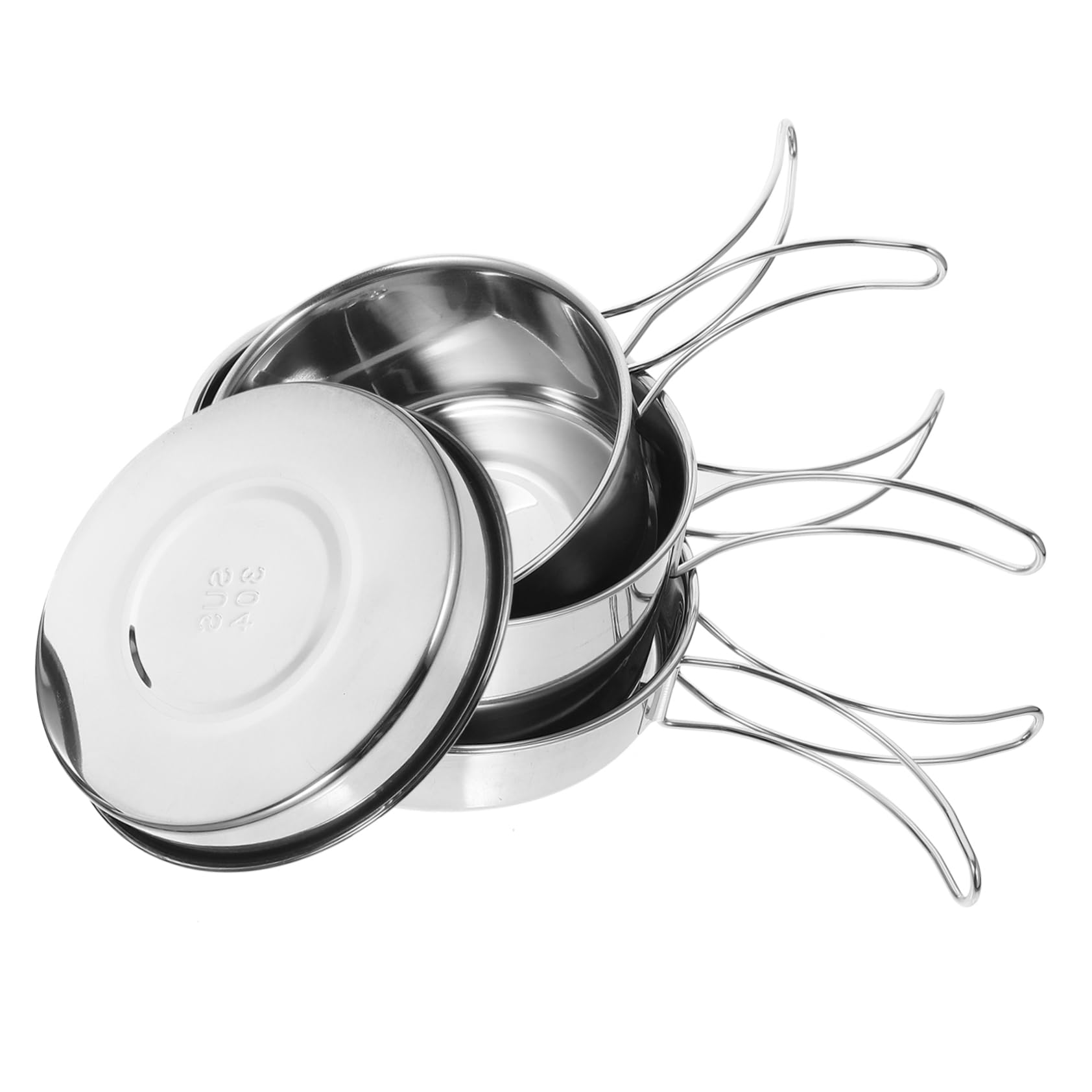 BCOATH 1set Camping Cookware Stainless Steel Cooking Utensils for Outdoor Use Lightweight and Picnic Pots and Pans Easy to Clean Camping Kitchen