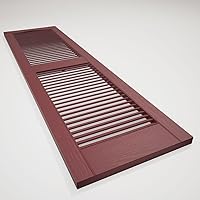 Vista 143 de Builders Edge 12 pulgadas de ancho x 48 pulgadas de alto, montante central superior de catedral estándar, persianas con listones abiertos, incluye