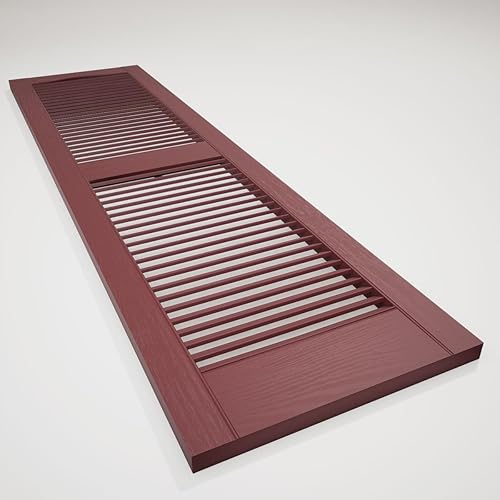 Miniatura 143 de Builders Edge 12 pulgadas de ancho x 48 pulgadas de alto, montante central superior de catedral estándar, persianas con listones abiertos, incluye