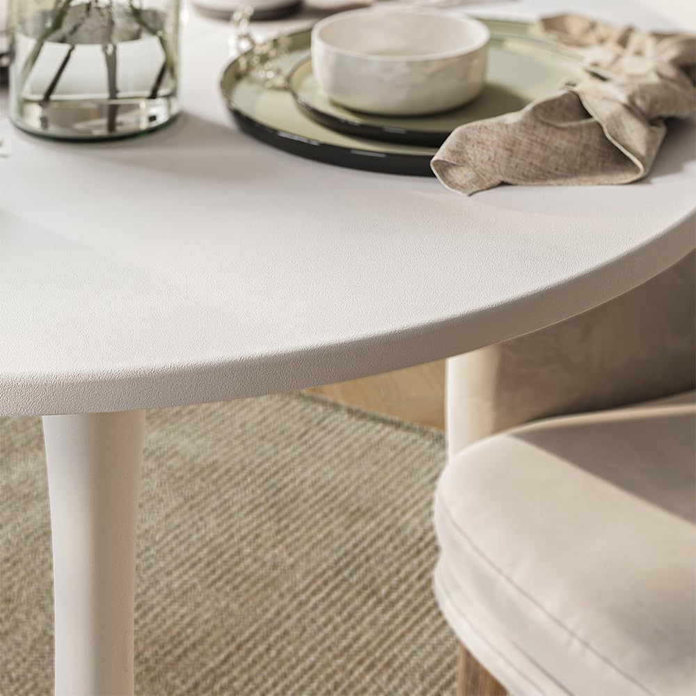 Vicco Mesa de Comedor Carl, Blanco, 80 x 80 cm | ahorra espacio para habitaciones pequeñas y montaje sencillo