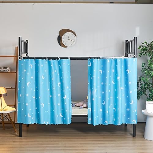 AUCOOMA 2 Panel,Blue Moon Student Kids Bunk Bed Curtains,Room Blackout