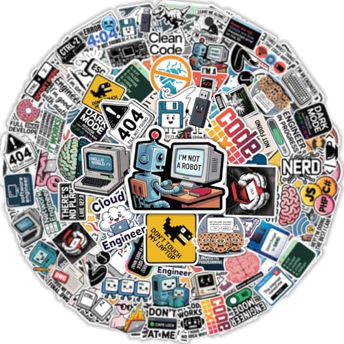 64pcs Programming Stickers – Waterproof Vinyl Decals for Developers, Coders and Tech Enthusiasts – Laptop, Bottle, Notebook Decoration