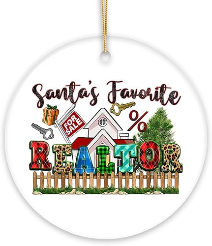 Adorno navideño favorito de Papá Noel, regalo de agente inmobiliario