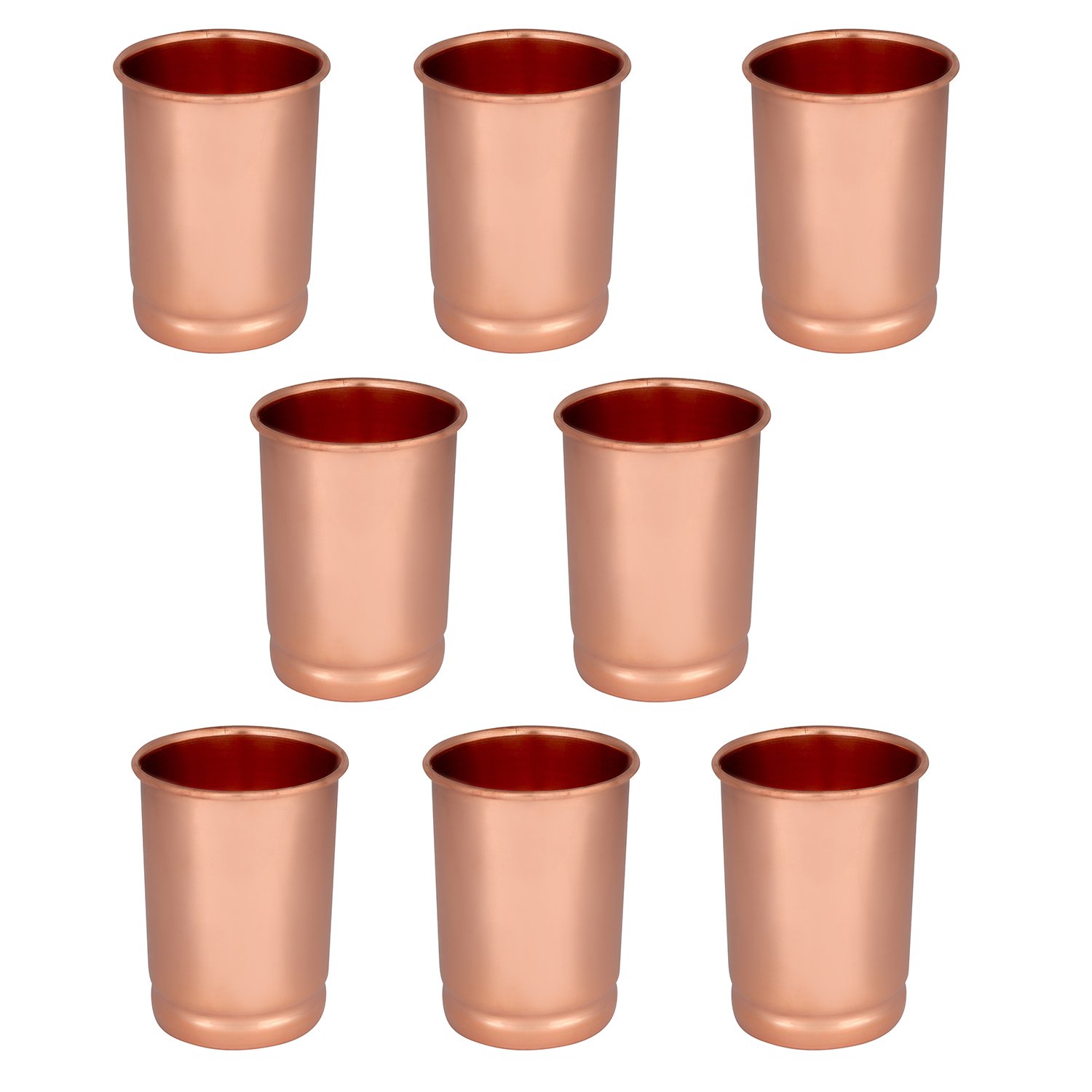 Zap Impex® drinking glass copper glass 100% pure copper tumbler Healing Set of 8