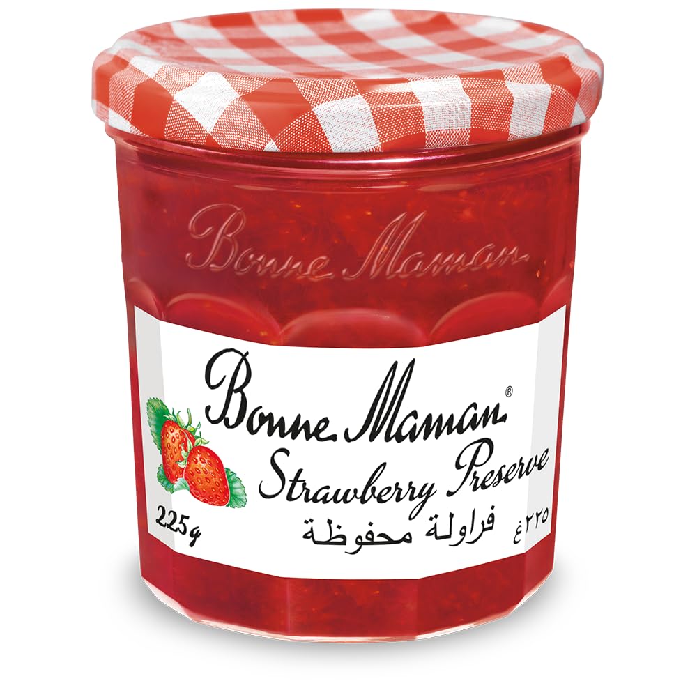 Bonne Maman Strawberry Preserve, Made from Fresh Fruit - 225 g
