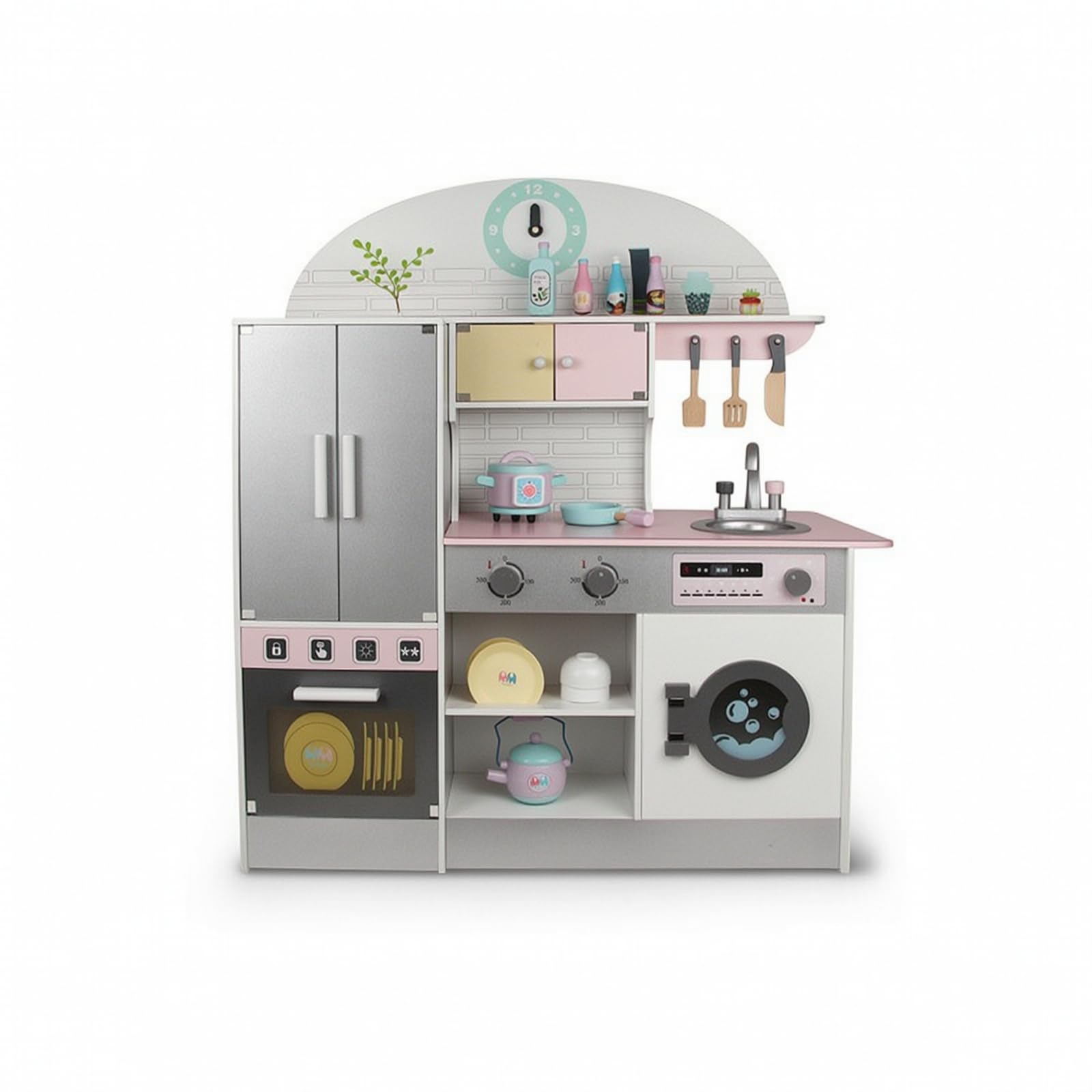 Cuisine en Bois Grand Dinette en Bois Éducatif Jeu D'imitation pour Tout-Petits