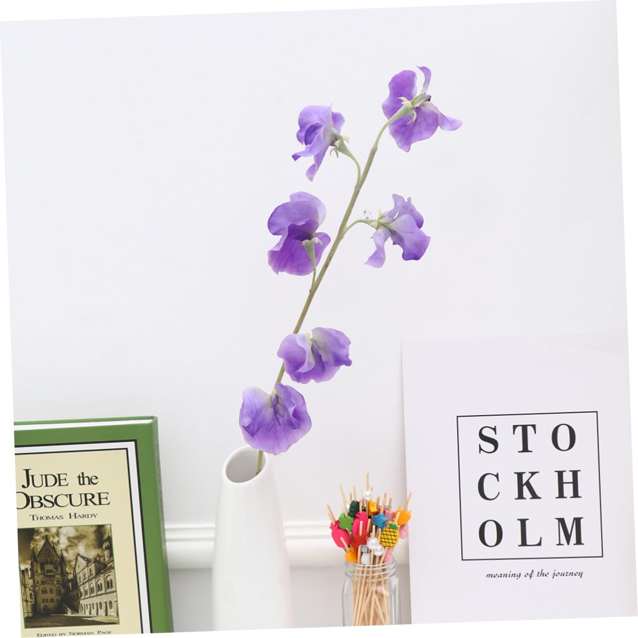 PRETYZOOM 3pezzi Decorazione Casa Con Fiori Artificiali Fiore Di Pisello Ornamentale e Romantico Per Ufficio e Matrimoni Composizioni Floreali Fai Te Atmosfera Naturale