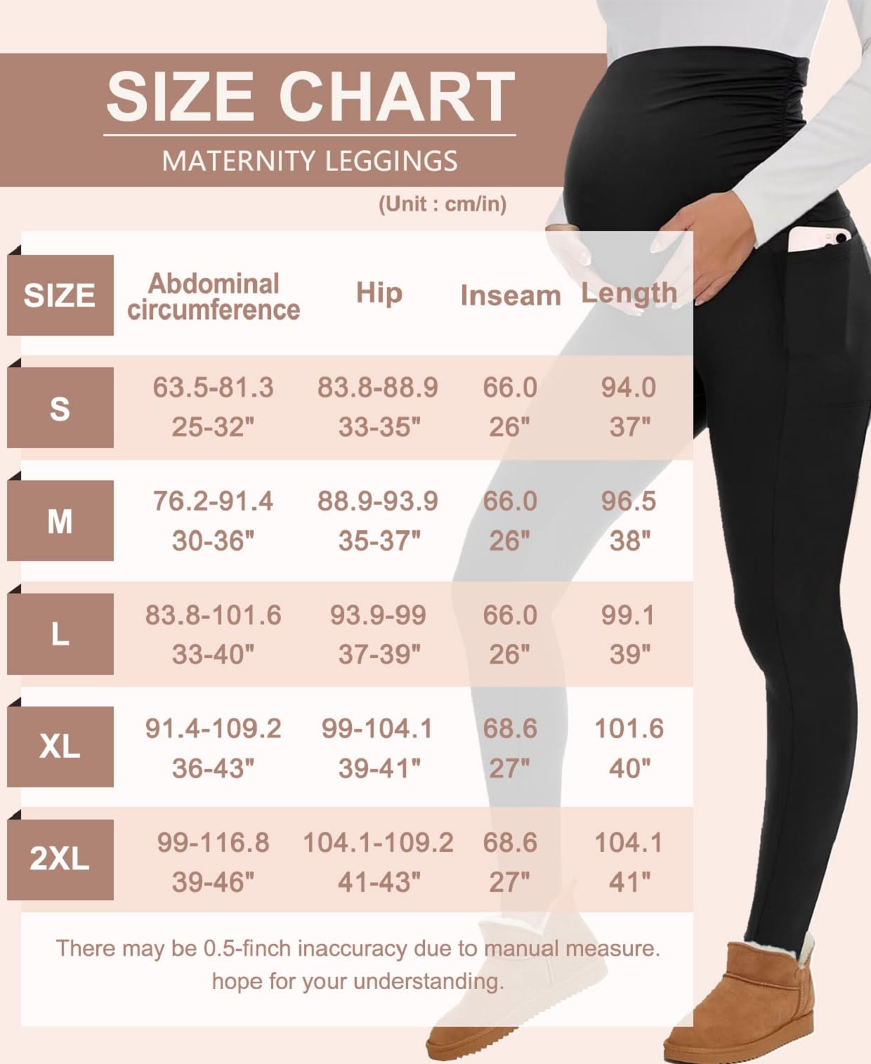 Yutdeng Leggins Premama Invierno Leggins Embarazada Mujer Mallas Termicas con Bolsillos Cintura Alta Elásticos Pantalones Premama Forro Polar Fino Maternidad Ropa Premama Embarazada