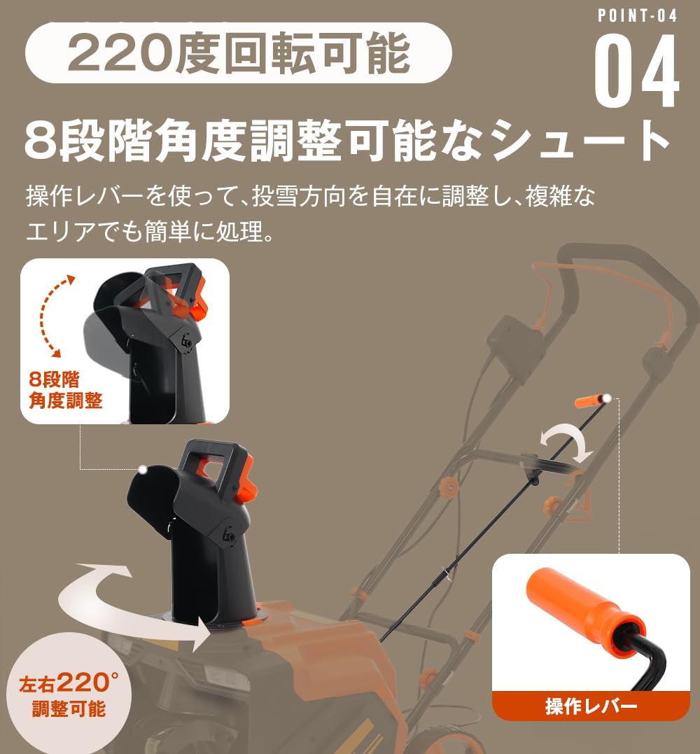 Amazon.co.jp: 除雪機 小型 LEDライト 家庭用 軽量 除雪幅50cm 除雪高