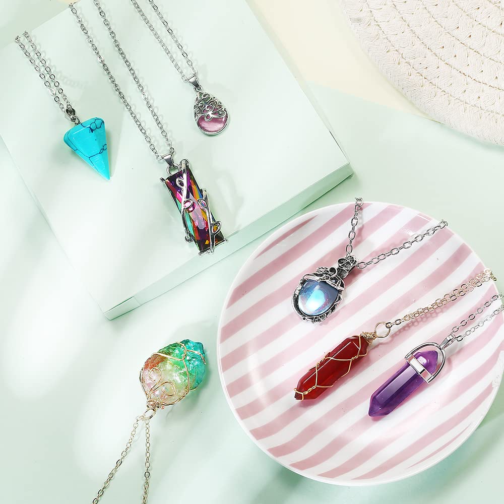 Vintage Crystal Pendant Necklaces for Women Chakra Healing Carnelian Necklace Bohemian Retro Sunflower Necklace Sun and Moon Pendants - Image 3